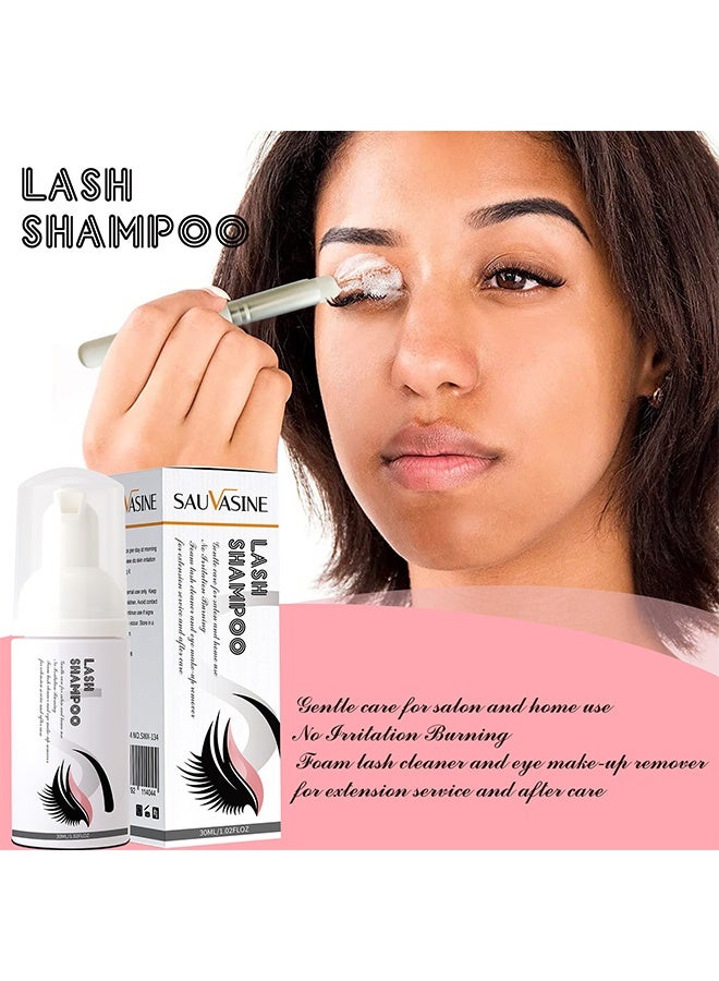 SAUVASINE Lash Shampoo, Eyelash Extension Cleanser, Lash Extensions Shampoo For Eyelash Care, Calm And Oil Balancing Eyelash Extension Shampoo For Salon And Home Use 30ML - Image 2